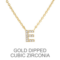 GOLD DIPPED CZ INITIAL NECKLACE